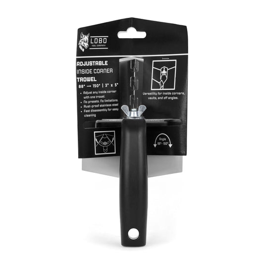 Lobo Tools Adjustable Drywall Inside Corner Trowel – 3" x 5"