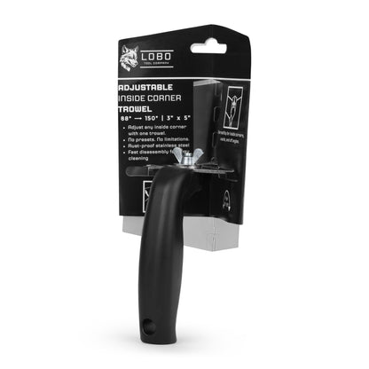 Lobo Tools Adjustable Drywall Inside Corner Trowel – 3" x 5"